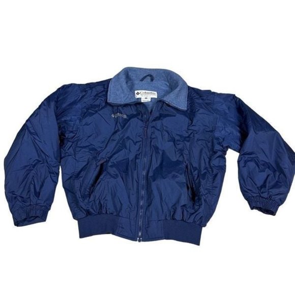 Columbia Men's Fleece Lined Coat M Navy Zipper - Picture 1 of 12
